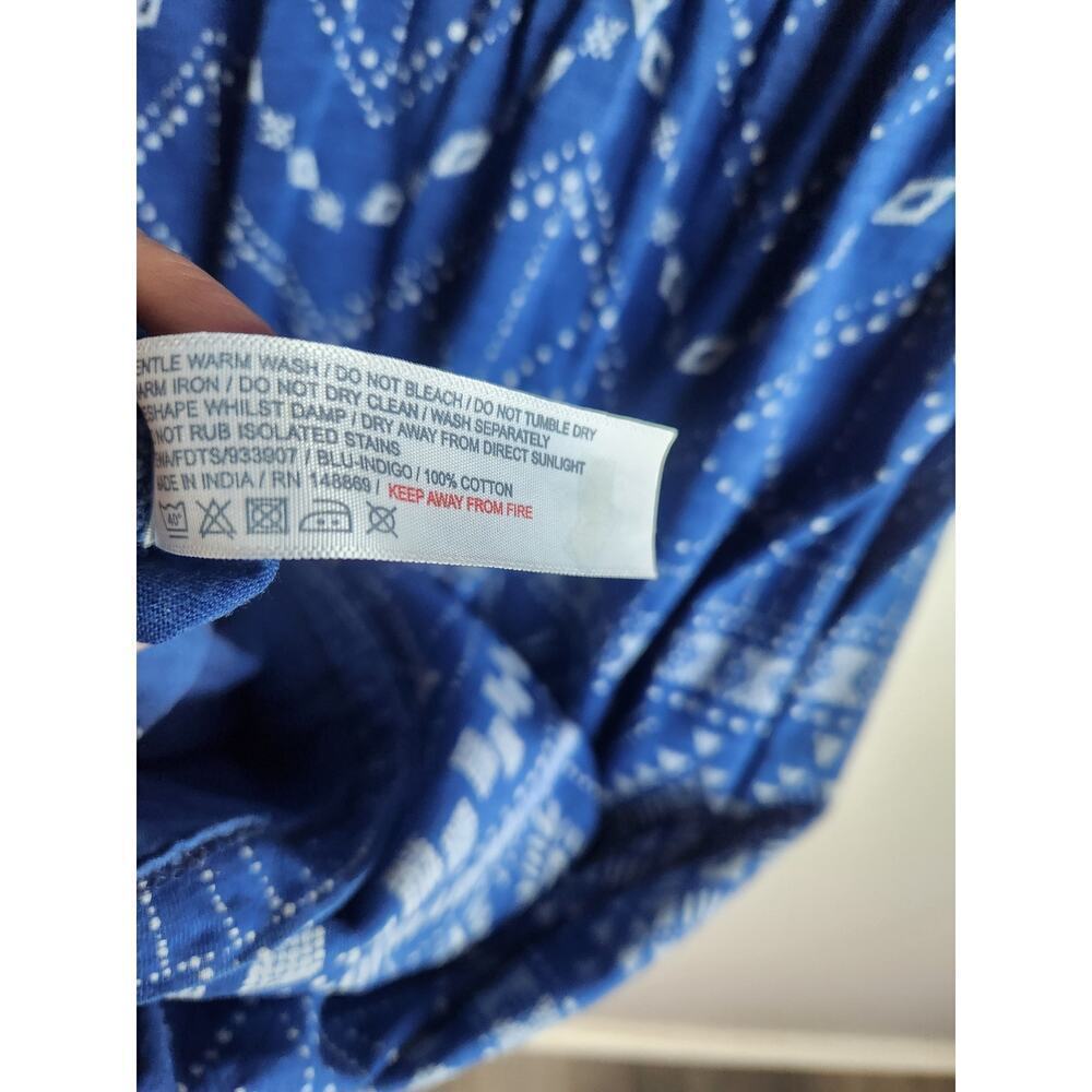 Fatface printed Midi Dress us sz 10 cotton eco natural beachy boho vacation - Picture 6 of 8